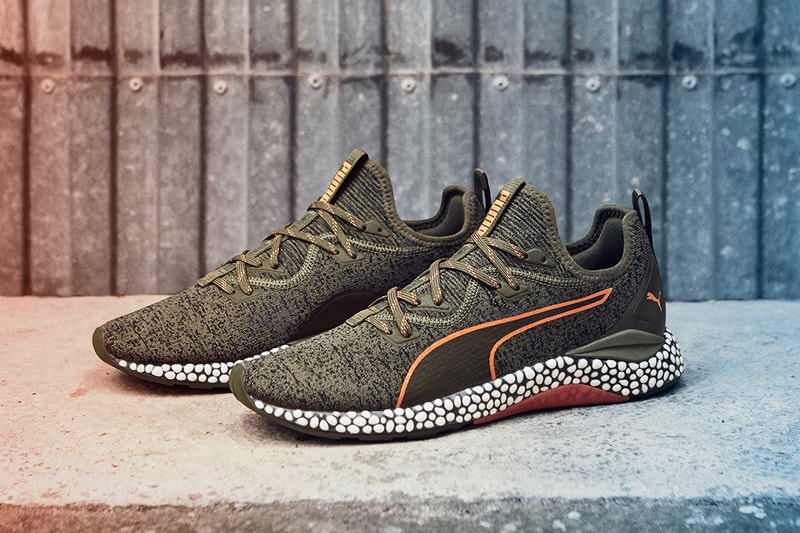 PUMA Hybrid Runner Unrest Release Black Firecracker Forest Night Black Orange Khaki Green IGNITE foam NRGY beads EvoKNIT
