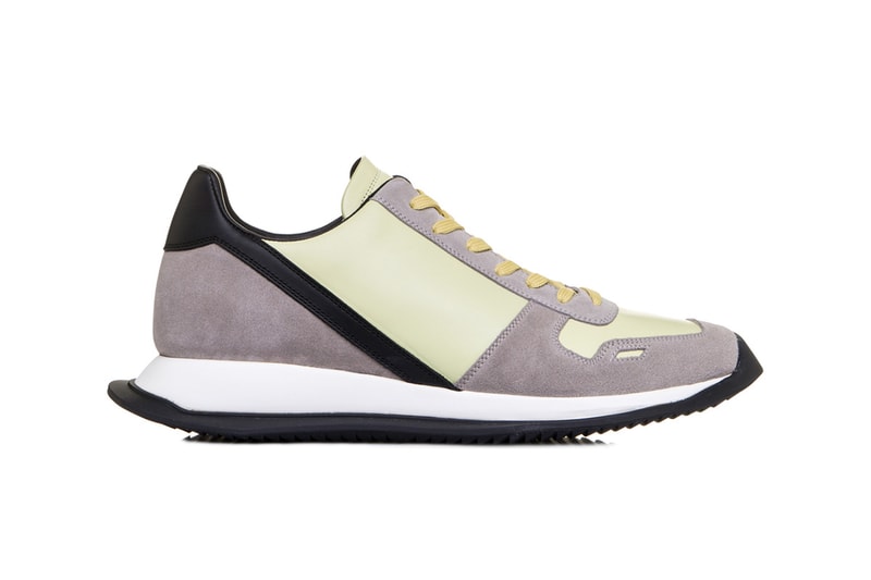rick owens vintage lace up runner lime light yellow pearl beige