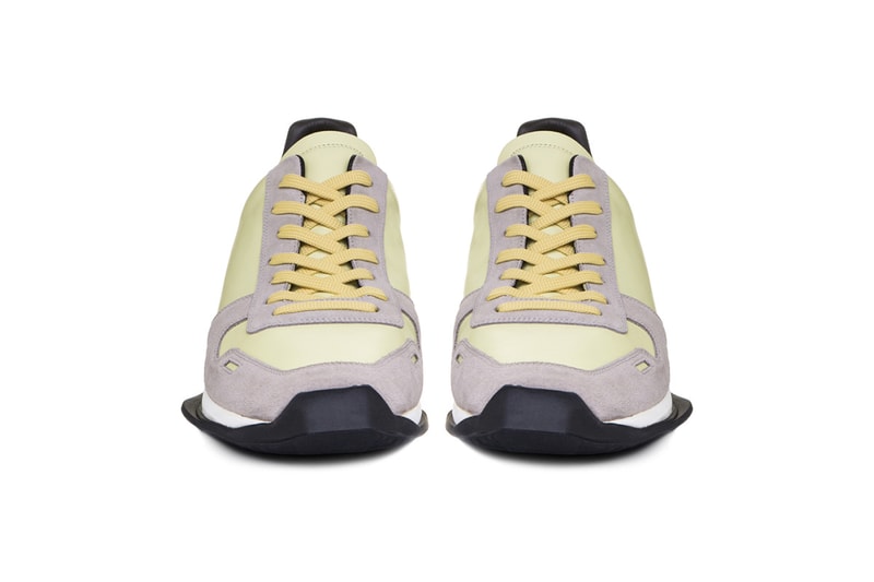 rick owens vintage lace up runner lime light yellow pearl beige