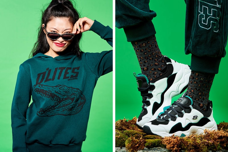 Skechers D'Lites Animal Hoodie Collection Black Grey Beige White Green Monkey Chicken Crocodile Puma
