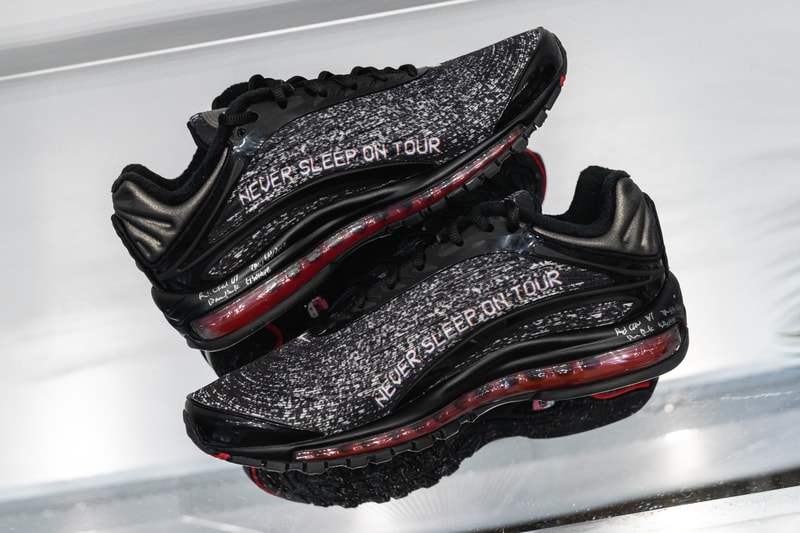 Skepta Nike Air Max Deluxe Closer Collab Look collaboration Black Red Static NEVER SLEEP ON TOUR