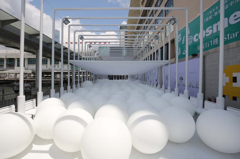 snarkitecture bounce installation hong kong harbour city daniel arsham