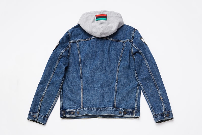 spike lee levis trucker jacket collaboration washed blue denim black jean hoodie sweater patches sho nuff ya dig august 9 2018 release date drop buy purchase sale sell defend brooklyn indigo