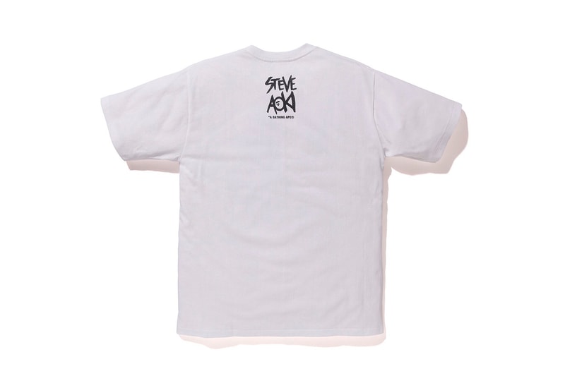Steve Aoki BAPE Capsule Collection Green Camo DJ collaboration hoodie tee shirt graphic ape head grey black white