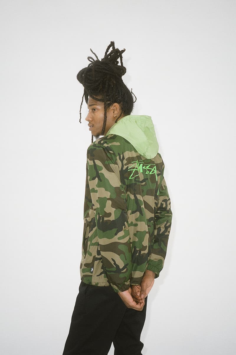 Stüssy Fall 2018 Collection Lookbook outerwear tracksuits T-shirts pants camo stripes release info