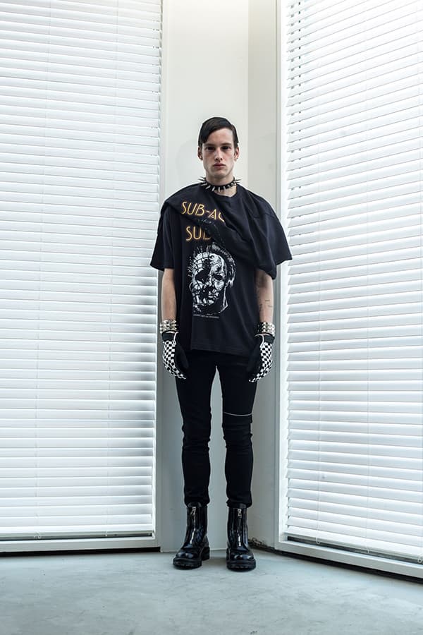 sub age fall winter 2018 lookbook collection imagery post japan punk graphic tee shirt puffer jacket vest hoodie