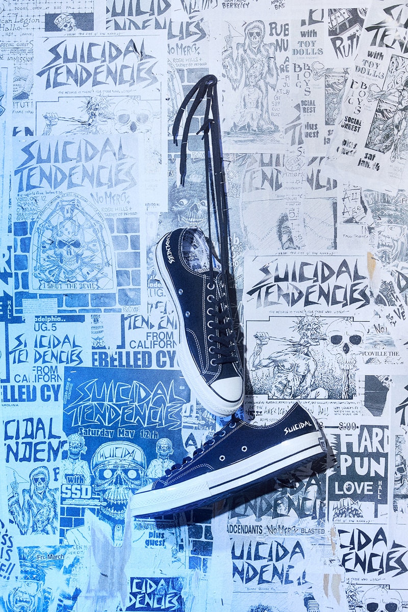 converse suicidal tendences collaboration capsule chuck taylor all star hoodie sweater shirt tee printed screen black white monochrome color september 7 2018