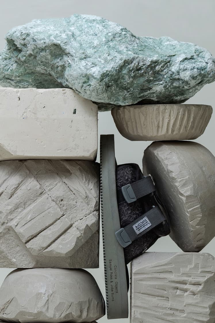 Suicoke x Concrete Objects Sandal Collab Details Samuel Ross Shoes Trainers Sneakers Footwear Kicks Steel Resin Nylon Suede Leather