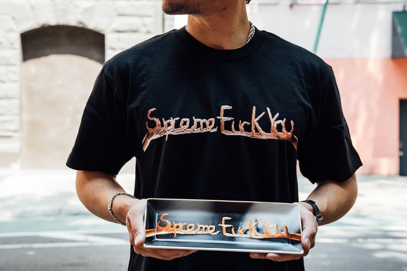 supreme fall winter 2018 drop day fuck you tee black tray