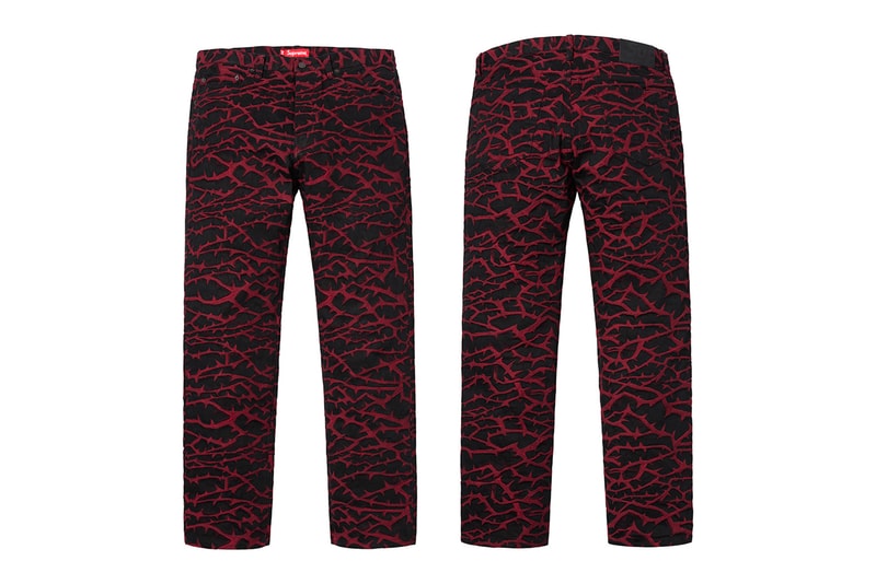 Supreme Fall/Winter 2018 Pants Trousers Sweatpants Camo Jeans Denim Track Split Jewel Newspaper Jesus Mary Shorts Release Details Information First Look News