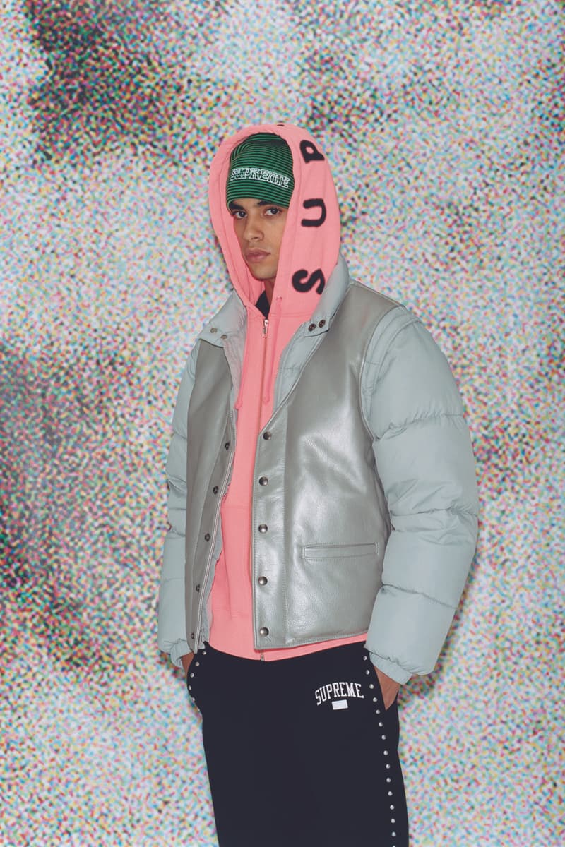 Supreme Fall/Winter 2018 Editorial Shoot Silver Jacket Pink Hoodie