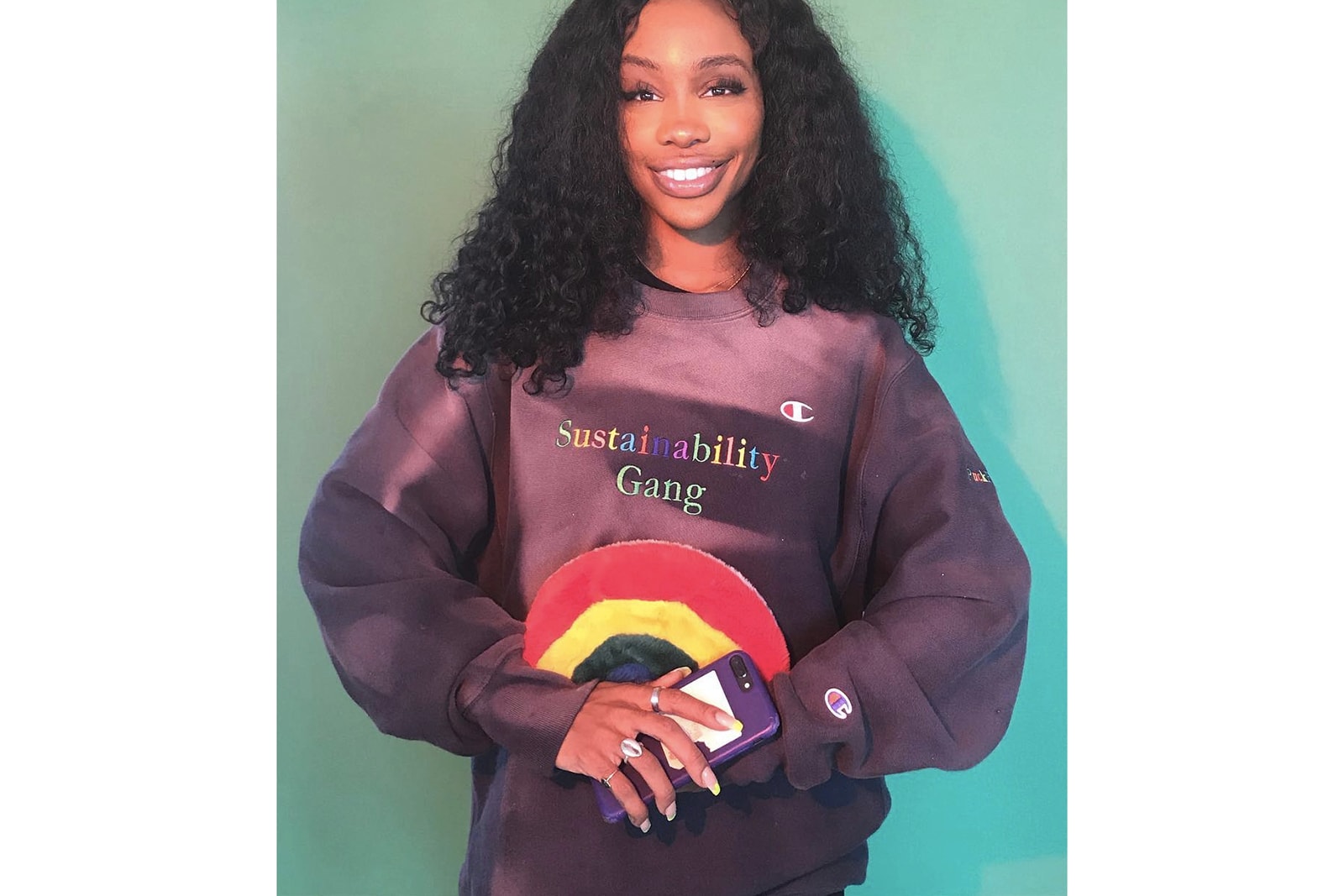 SZA Champion Save The Ocean Sweaters Jumpers Sweatshirts Fashion Cop Purchase Buy Available Instagram Collab Collaboration sustainable custom embroidery ctrl fishing co control company brand