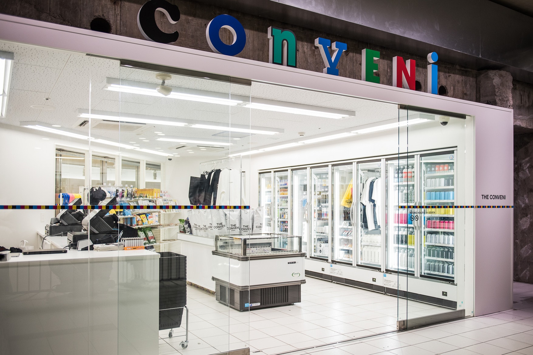 The Conveni Ginza Sony Park Closer Look Inside Store Shop Clothing Accessories Cop Purchase Buy Open Hiroshi Fujiwara Wtaps Neighborhood