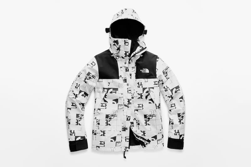 The North Face broken grid capsule collection drop release fall winter 2018 nupste vest jacket parka hooded cap new era 59 50 fifty nine fifty retro vintage graphics print all over outerwear limited