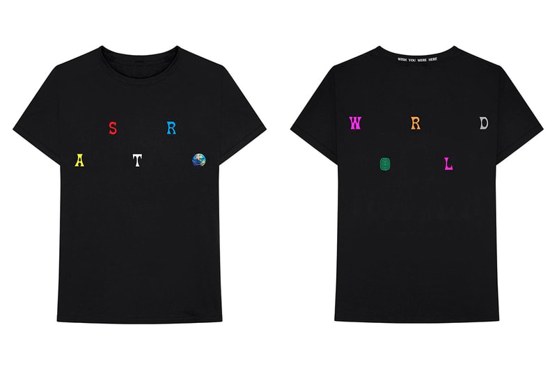 Travis Scott Astroworld Merch Collection Drop 7 short sleeve t shirt Scattered Color Logo Slides pre sale ticket access