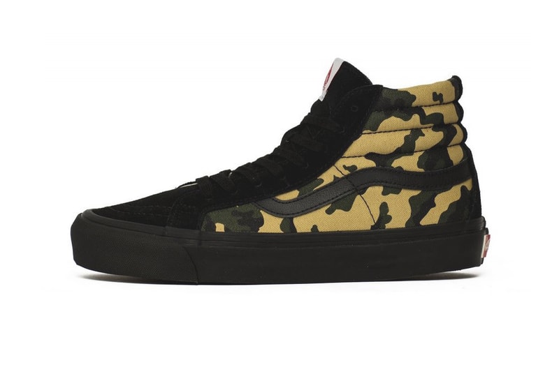 Vans Vault Black Camo Pack Release suede canvas Green Yellow sneakers