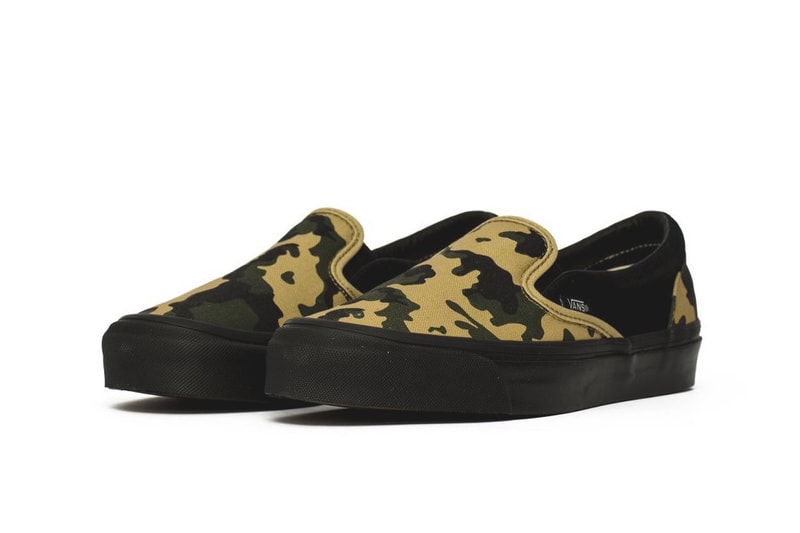 Vans Vault Black Camo Pack Release suede canvas Green Yellow sneakers