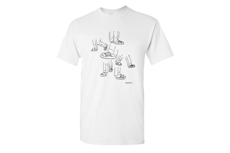 diet prada yeezy kanye west feet sandal slides yeezy white tee shirt artwork drawing