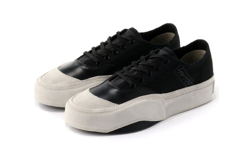 Yohji Yamamoto adidas fw18 matchcourt low Japan sneaker shoes footwear mainline collection fall winter 2018 tan beige black leather suede august 23 runway
