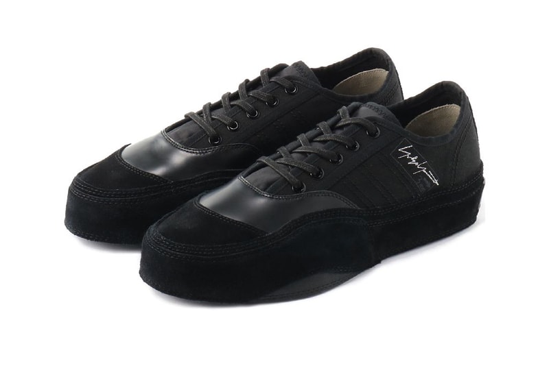 Yohji Yamamoto adidas fw18 matchcourt low Japan sneaker shoes footwear mainline collection fall winter 2018 tan beige black leather suede august 23 runway