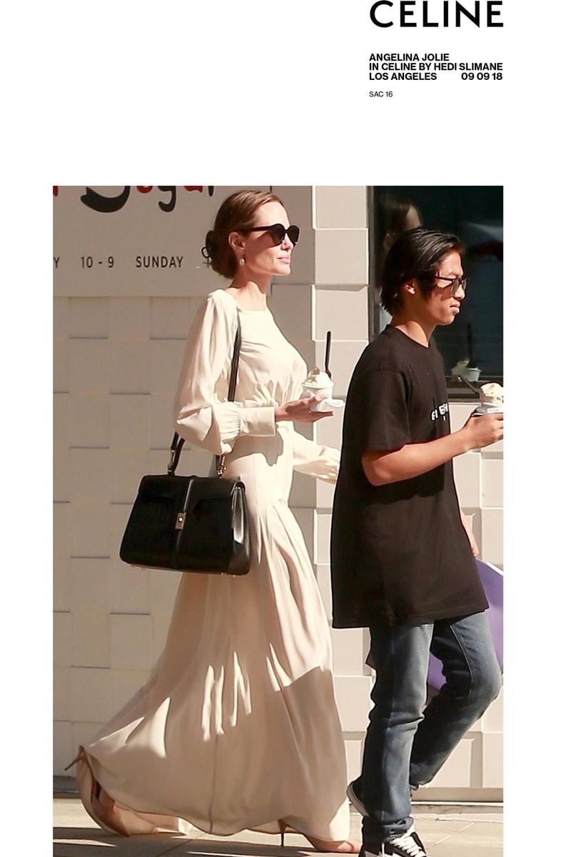 CELINE angelina jolie lady gaga handbag le 16 purse leather satchel bag november 2018 debut premiere launch womenswear menswear collection fashion week paris the hotel colbert address