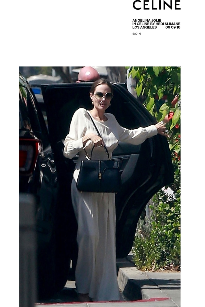 CELINE angelina jolie lady gaga handbag le 16 purse leather satchel bag november 2018 debut premiere launch womenswear menswear collection fashion week paris the hotel colbert address