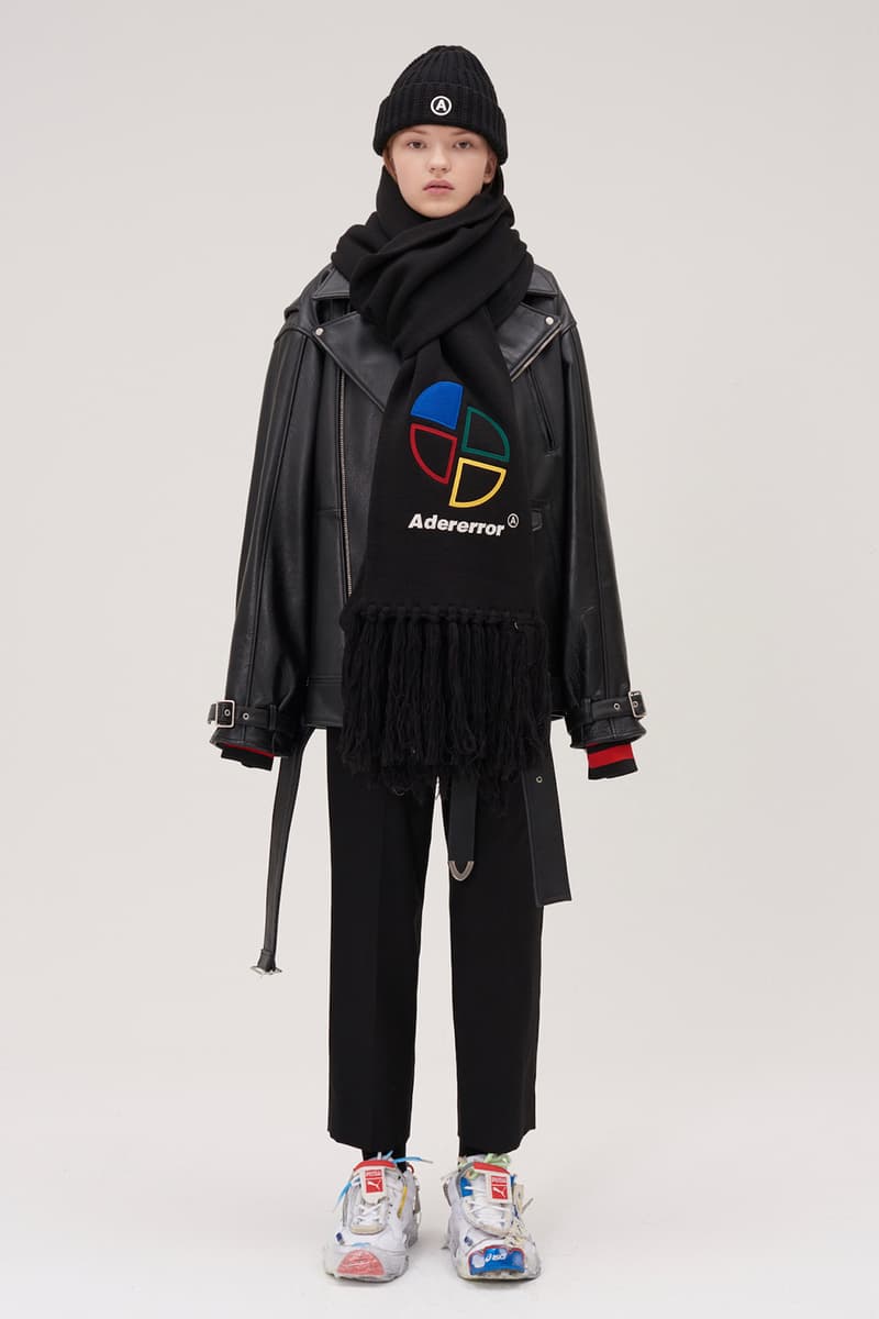 ADER error Fall Winter 2018 A WEB SPACE collection Lookbook Windows Logo hats sweaters jackets accessories scarves trousers