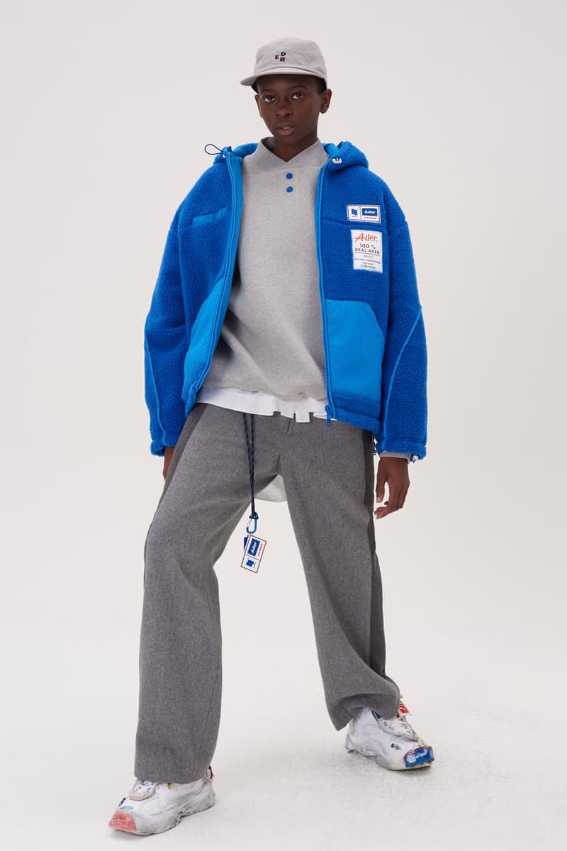 ADER error Fall Winter 2018 A WEB SPACE collection Lookbook Windows Logo hats sweaters jackets accessories scarves trousers