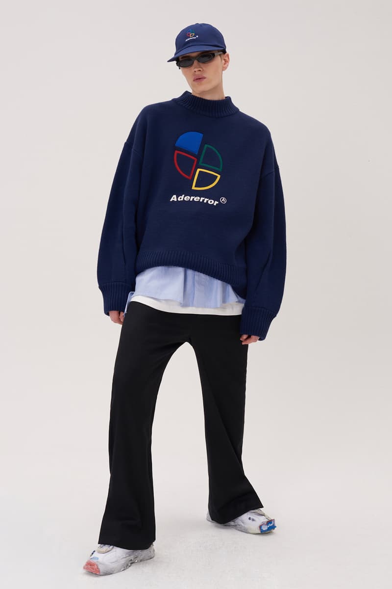 ADER error Fall Winter 2018 A WEB SPACE collection Lookbook Windows Logo hats sweaters jackets accessories scarves trousers