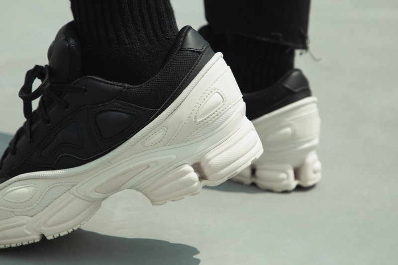 adidas by raf simons ozweego on foot look hbx black white