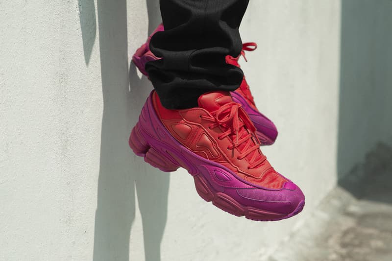 adidas by raf simons ozweego on foot look hbx pink purple