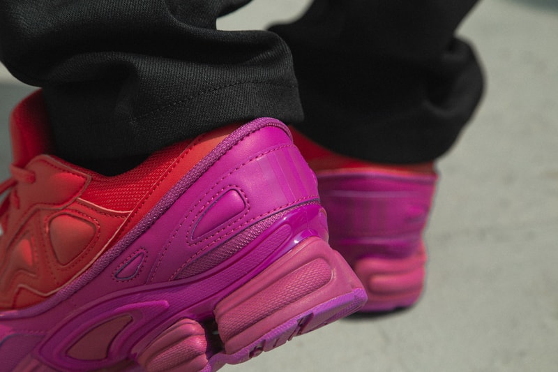 adidas by raf simons ozweego on foot look hbx pink purple