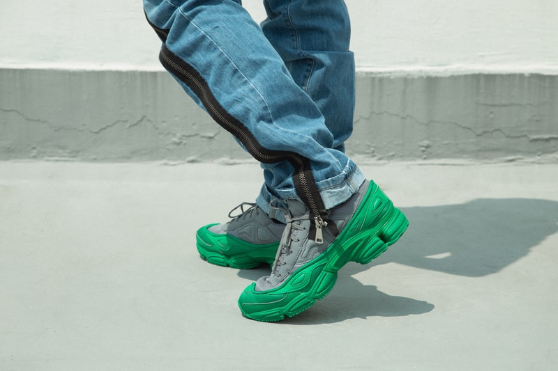 adidas by raf simons ozweego on foot look hbx green grey
