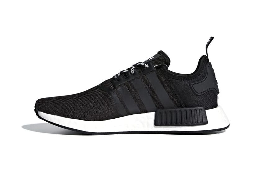 nmd shoes black and white