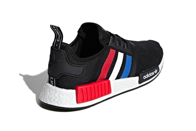 adidas NMD R1 black red white blue release info sneakers