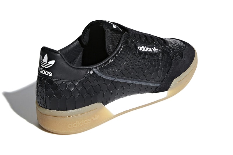 adidas Originals Continental 80 Rascal Snakeskin Black White Faux Leather Luxe Upgrade YEEZY Powerphase sneaker footwear trainer release information details