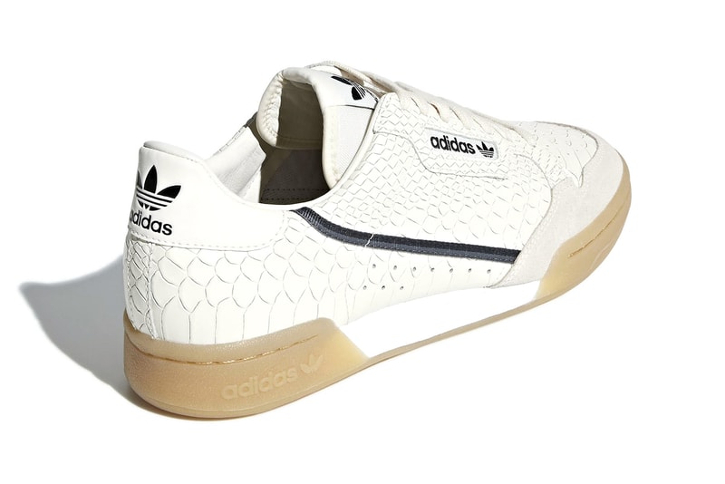 adidas Originals Continental 80 Rascal Snakeskin Black White Faux Leather Luxe Upgrade YEEZY Powerphase sneaker footwear trainer release information details