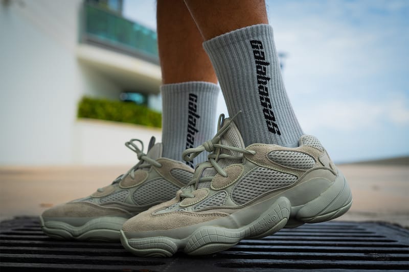 yeezy 500 yellow moon on feet