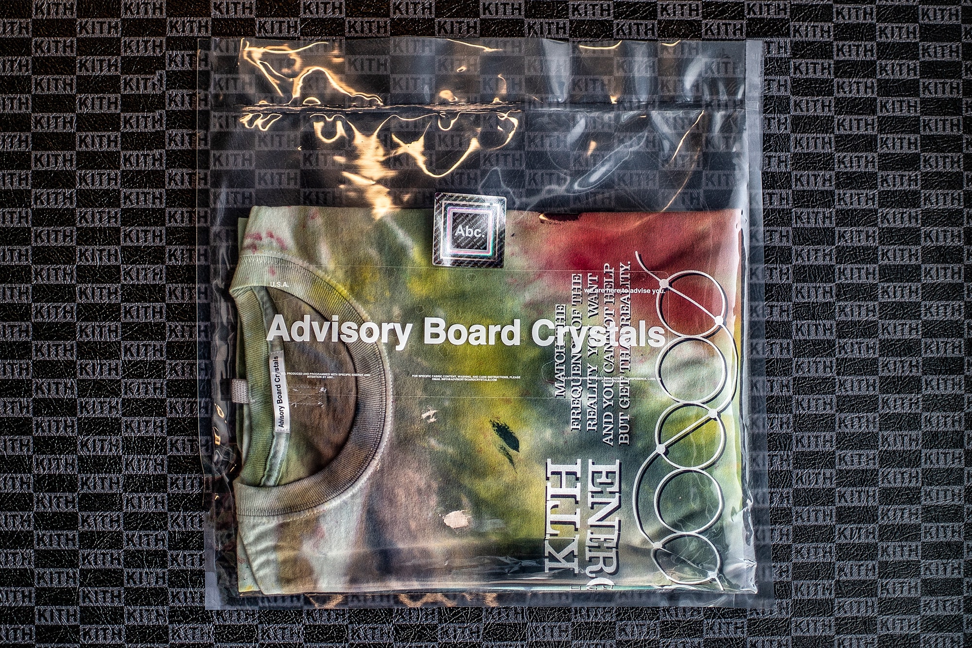abc advisory board crystals kith energy is everything tie dye t shirt fashion 2018 september