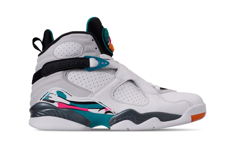 Air Jordan 8 South Beach release info jordan brand white grey orange teal pink sneakers