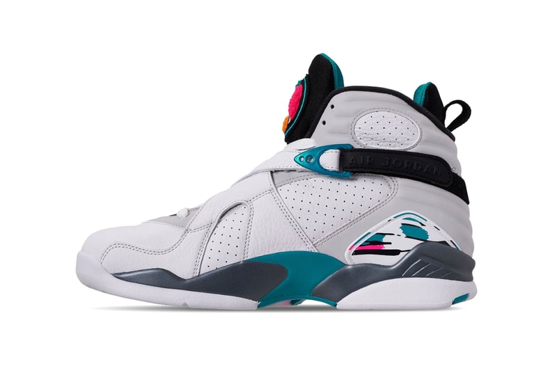 Air Jordan 8 South Beach release info jordan brand white grey orange teal pink sneakers