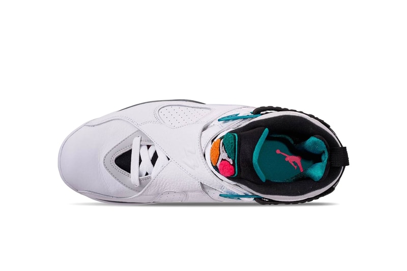 Air Jordan 8 South Beach release info jordan brand white grey orange teal pink sneakers