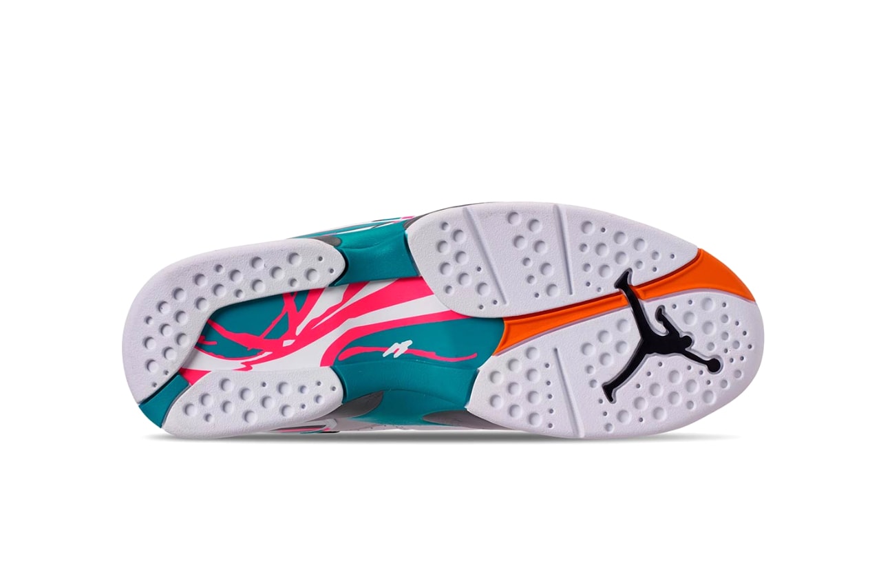 Air Jordan 8 South Beach release info jordan brand white grey orange teal pink sneakers