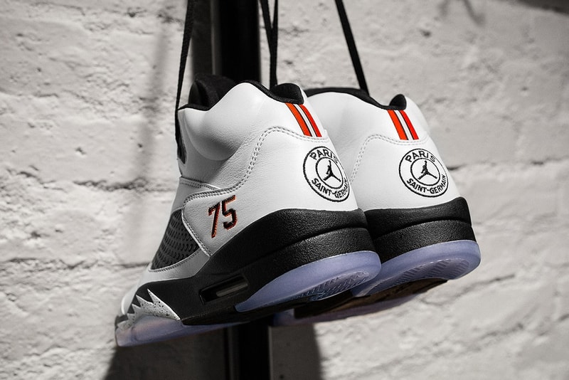 air jordan v 5 paris saint germain friends family black white sneakers 2018 september nike brand