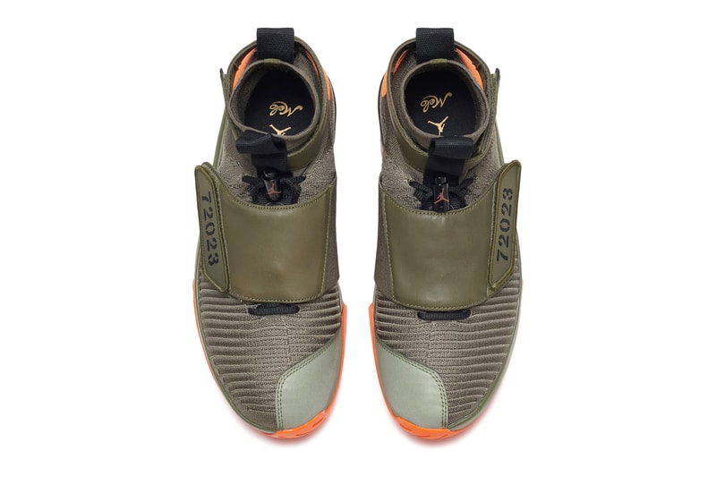Air Jordan XX Flyknit 2018 First Look Jordan Brand Air Jordan 20 sneaker new colorway black olive gold orange release date info 