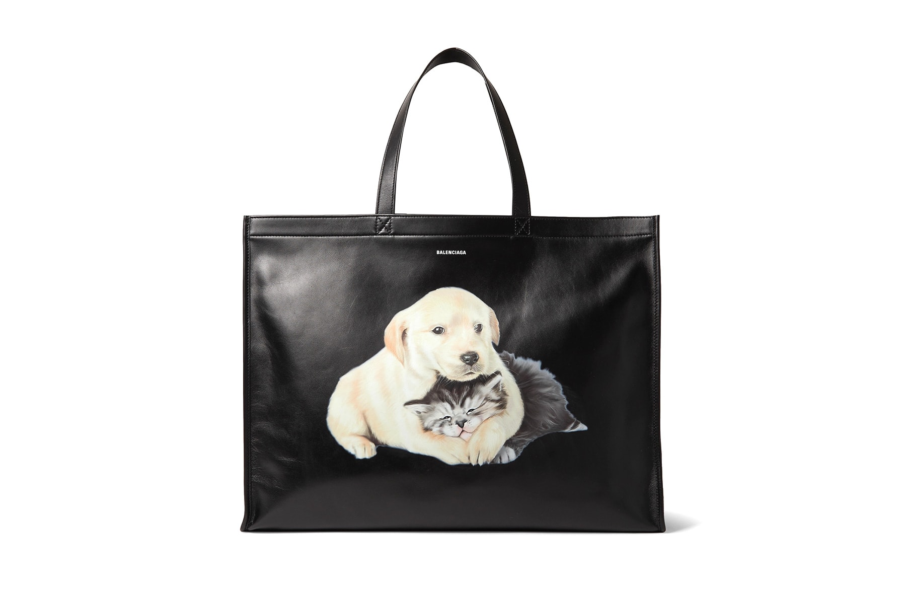 balenciaga animal printed leather tote bag fashion 2018 september mr porter puppy kitten