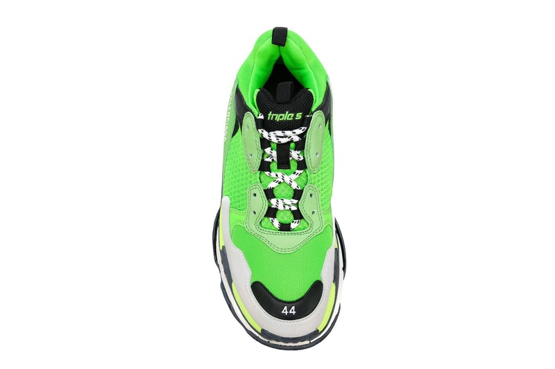 Balenciaga Triple S Lime Green and Black Farfetch