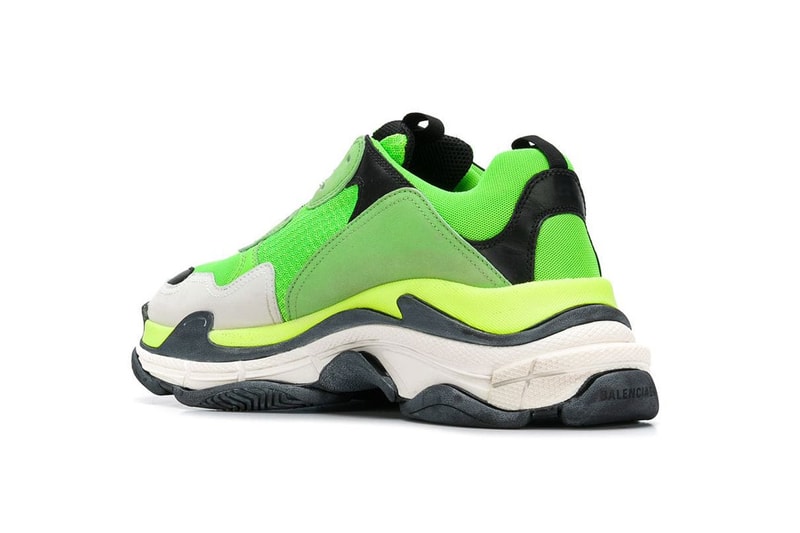 Balenciaga Triple S Lime Green and Black Farfetch