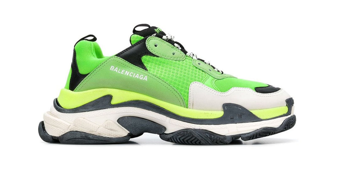 Balenciaga Triple-S in Lime Green and Black | Hypebeast