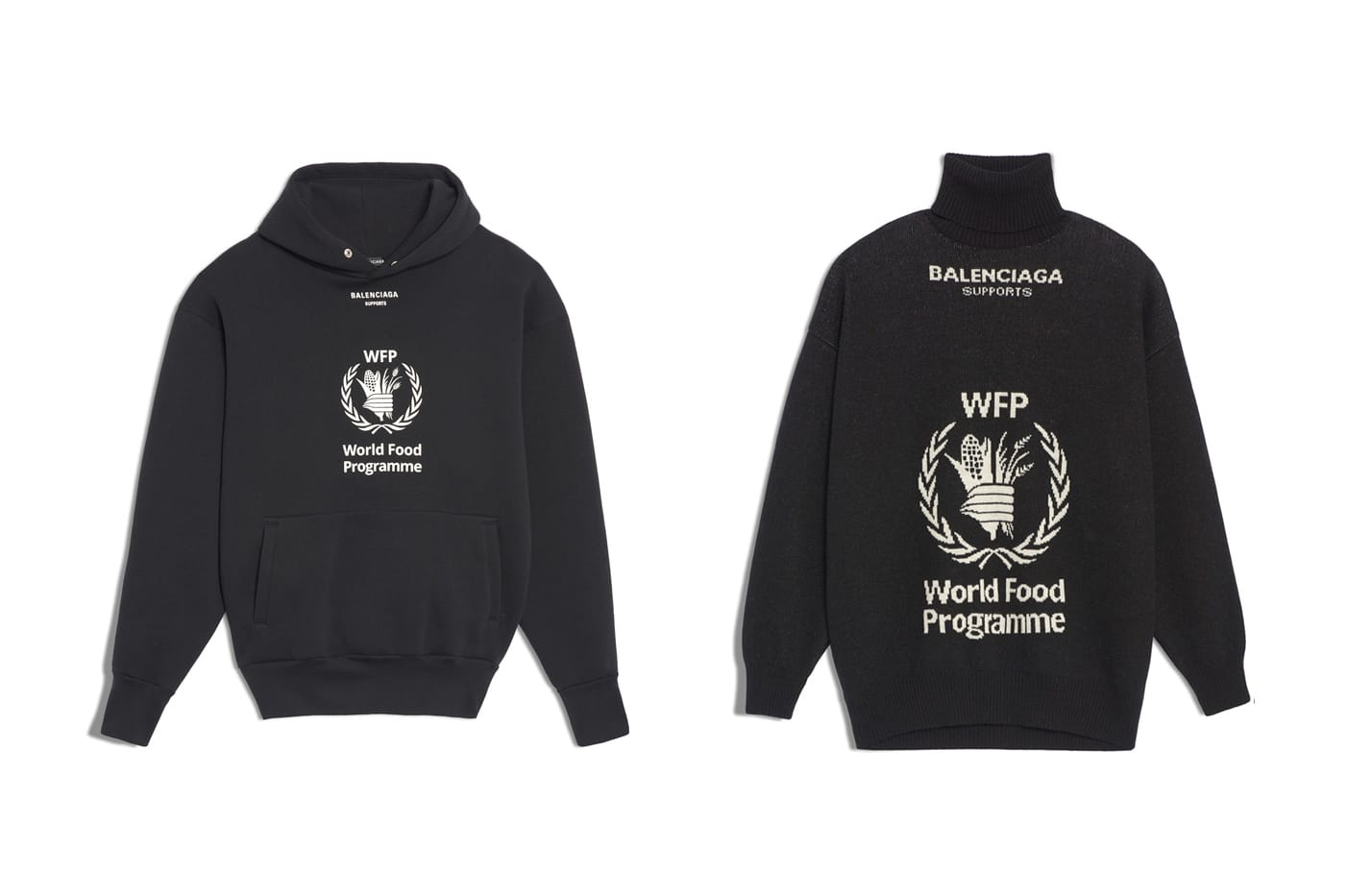 balenciaga supports wfp hoodie
